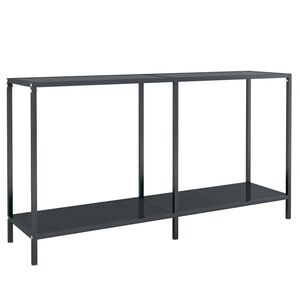 vidaXL Console Table Black 140x35x75,5 cm Tempered Glass