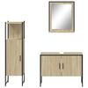 vidaXL 3 Piece Bathroom Cabinet Set Sonoma Oak Engineered Wood