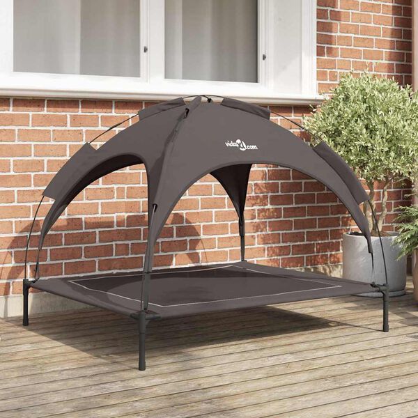 vidaXL Dog Bed Folding Manual Brown 104 x 86 x 84.5 cm Steel