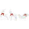 vidaXL Christmas Reindeer with Sleigh 3 pcs 60 LEDs Multicolour