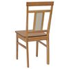 vidaXL Dining Chair 2 pcs Natural Solid Rubber Wood