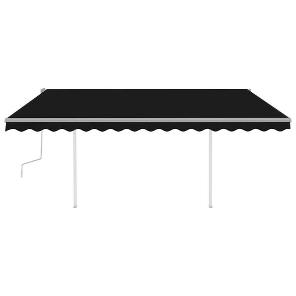 vidaXL Manual Retractable Awning with LED 4.5x3 m Anthracite