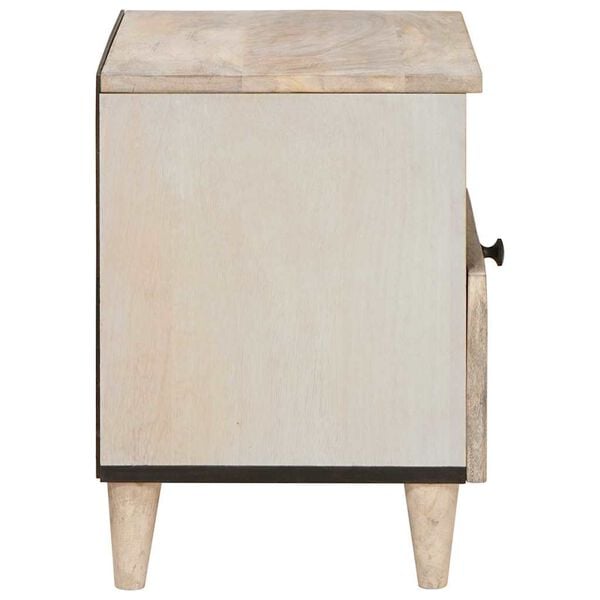 vidaXL Bedside Cabinet Beige 40 x 33 x 46 cm Solid Acacia wood