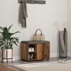 vidaXL Hall Bench Old Wood 60 x 38 x 46 cm Engineered Wood and Fabric