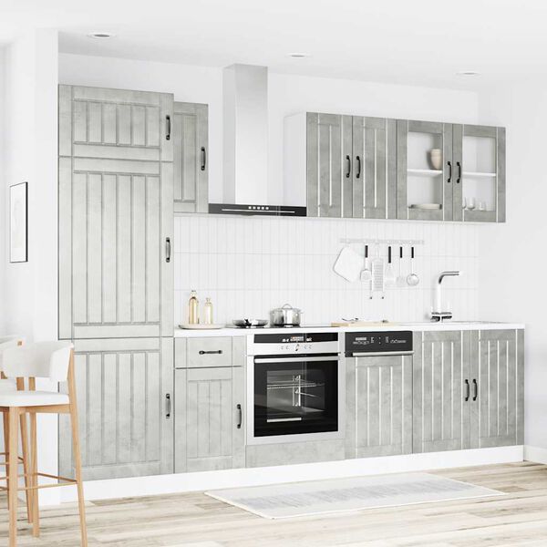 vidaXL 8 Piece Kitchen Cabinet Set Lucca Concrete Grey Engineered Wood