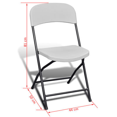 vidaXL Folding Garden Chairs 4 pcs HDPE White
