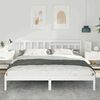 vidaXL Bed Frame with Headboard White 200 x 200 cm Solid Pine Wood