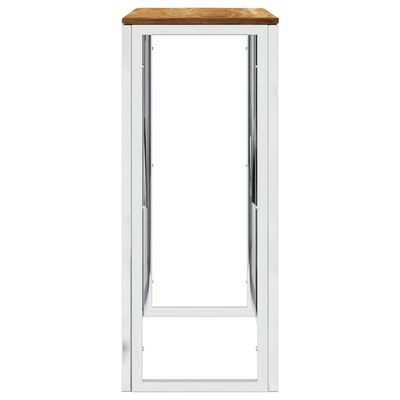 vidaXL Console Table Silver Stainless Steel and Solid Wood Acacia