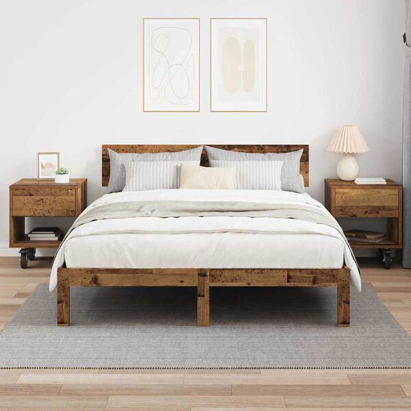 vidaXL Bedside Table 2 pcs Old Wood 40.5 x 40 x 48 cm Engineered Wood