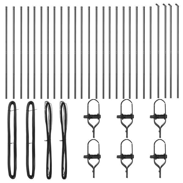 vidaXL Fence Post Other 26 pcs Grey 3.2 x 3.2 x 190 cm Steel