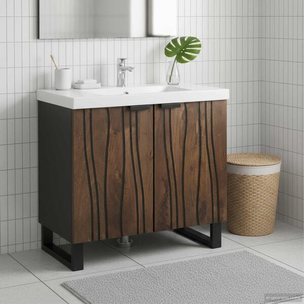 vidaXL Bathroom Sink Cabinet Walnut 62 x 33 x 58 cm Engineered wood