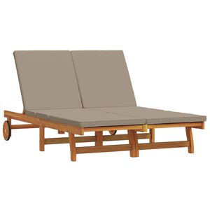 vidaXL Sun Lounger Reclining Brown 125 x 200 x 84 cm Solid Acacia Wood