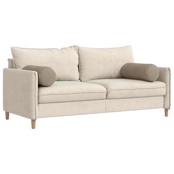 vidaXL Bolster Pillows 2 pcs Taupe Ø 25 x 70 cm Microfibre Fabric