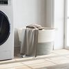 vidaXL Laundry Basket Grey and White &Oslash;60x36 cm Cotton