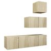 vidaXL 4 Piece TV Cabinet Set Sonoma Oak Engineered Wood