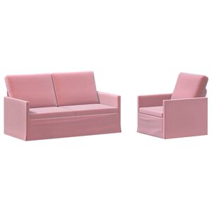 vidaXL Sofa Set 2 pcs Pink Velvet