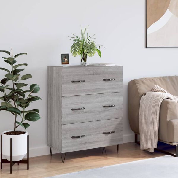 vidaXL Sideboard Grey Sonoma 69.5x34x90 cm Engineered Wood