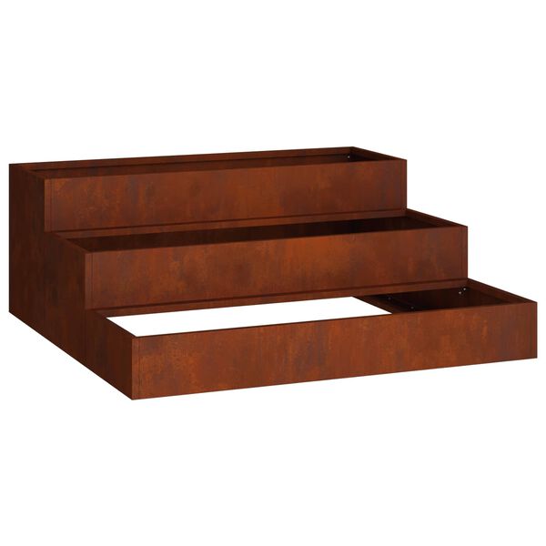 vidaXL Garden Planter Rusty 90 x 90 x 35 cm Weathering Steel
