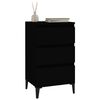 vidaXL Bedside Cabinet Black 40x35x70 cm Engineered Wood