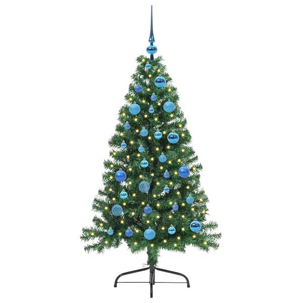 vidaXL Artificial Pre-lit Christmas Tree Green 150 cm PVC