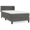 vidaXL Box Spring Bed with Mattress Dark Grey 80x200 cm Velvet