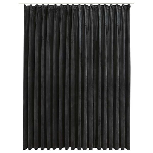 vidaXL Blackout Curtain with Hooks Velvet Anthracite 290x245 cm