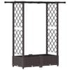 vidaXL Raised Bed with Trellis and Roof Brown 122.5 x 40 x 121 cm PP