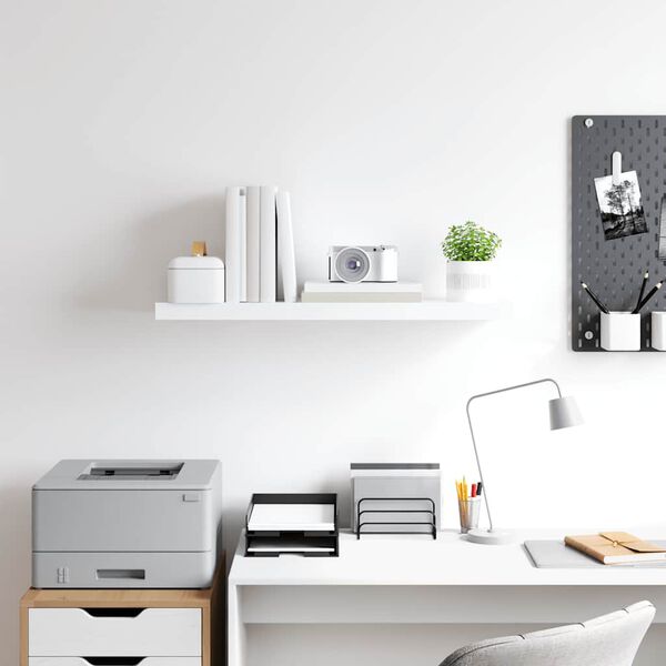 vidaXL Floating Wall Shelf White 80x23.5x3.8 cm MDF