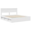 vidaXL Bed Frame with Headboard White 200 x 200 cm Solid Pine Wood