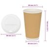vidaXL Paper Coffee Cups with Lids 1000 pcs 16oz 400ml