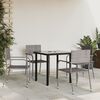 vidaXL 5 Piece Garden Dining Set Grey and Black Poly Rattan and Steel