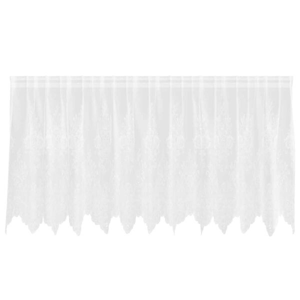vidaXL Lace Curtain with Curtains Floral White 120 x 300 cm Polyester