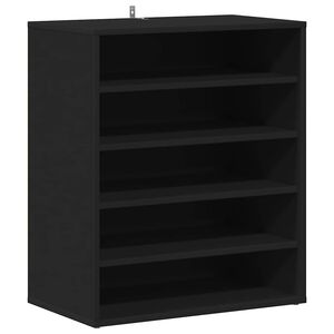 vidaXL Shoe Cabinet Black 60x35x70 cm Engineered Wood