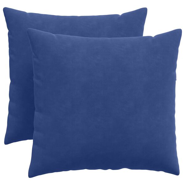 vidaXL Sofa Pillows 2 pcs Police Blue 50 x 50 cm Corduroy Fabric