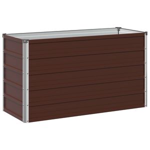 vidaXL Raised Garden Bed Brown 100 x 40 x 55 cm cold-rolled steel