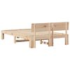 vidaXL Bed Frame with Headboard Natural 135 x 190 cm Solid Pine Wood