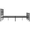 vidaXL Metal Bed Frame without Mattress with Footboard Black 193x203cm