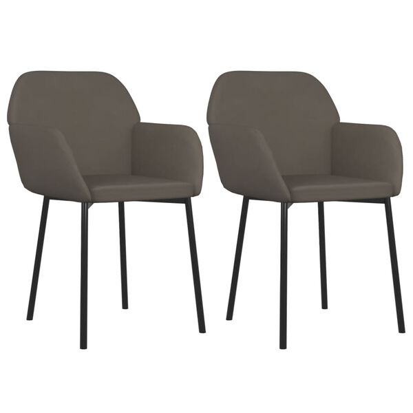 vidaXL Dining Chairs 2 pcs Dark Grey Velvet