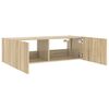 vidaXL TV Wall Cabinet with LED Lights Sonoma Oak 100x35x31 cm