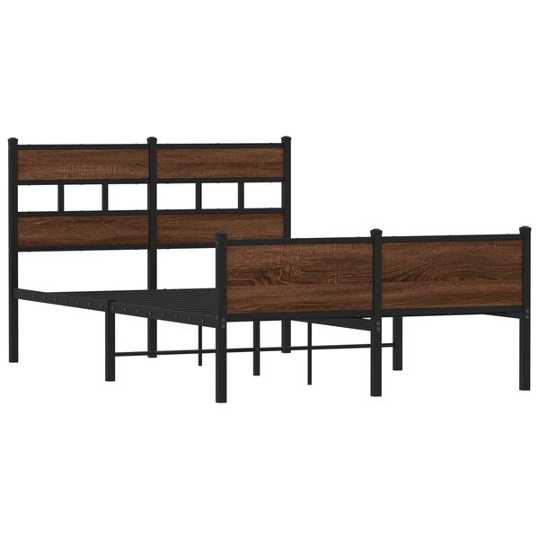 vidaXL Bed Frame without Mattress Brown Oak 120x200 cm Engineered Wood