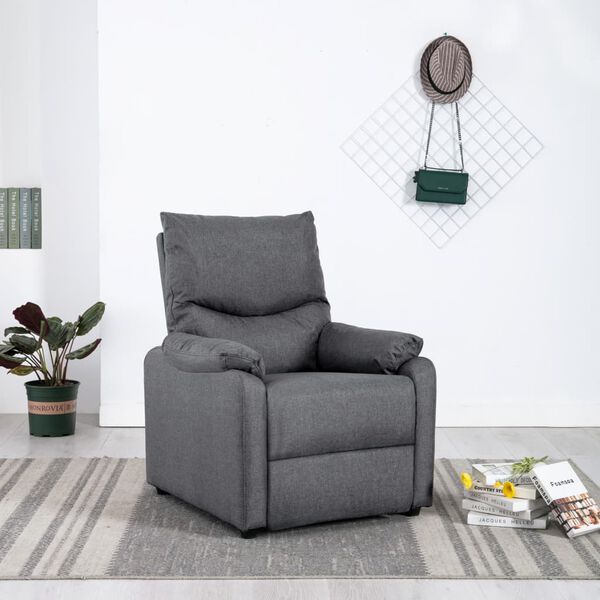 vidaXL Recliner Chair Dark Grey Fabric