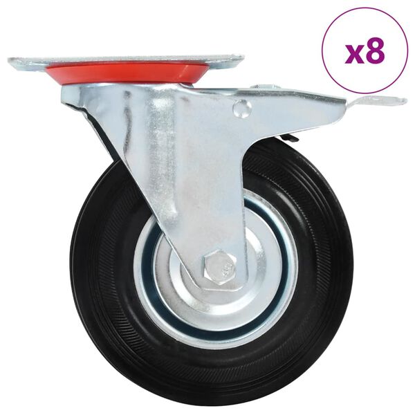 vidaXL 8 pcs Swivel Casters 125 mm