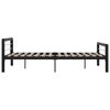 vidaXL Bed Frame without Mattress Black and White Metal 180x200 cm Super King