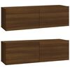 vidaXL 3 Piece TV Cabinet Set Brown Oak Engineered Wood