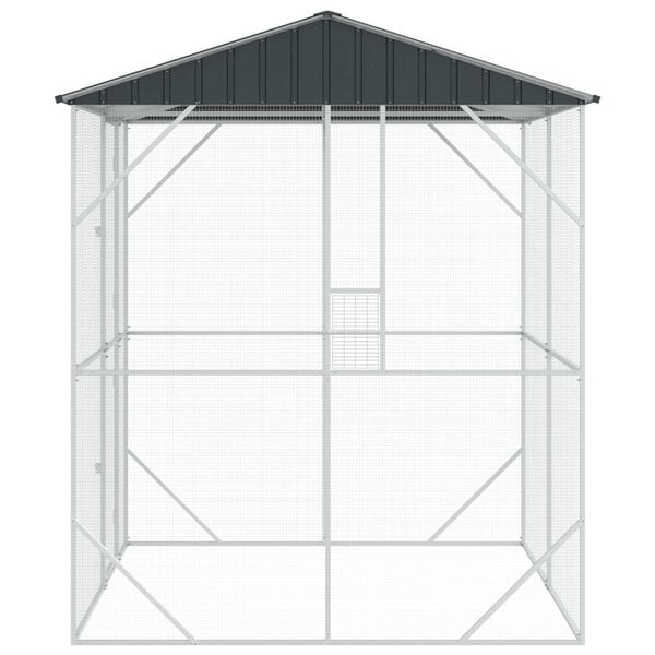vidaXL Bird Cage Anthracite 215 x 208 x 247 cm Galvanised Steel