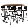 vidaXL Bar Set | Varied wood grains | Solid reclaimed wood | 7 Piece Set