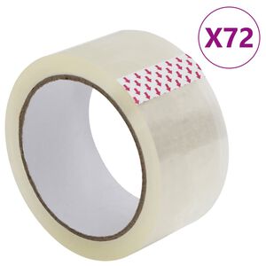vidaXL Packaging Tape 72 pcs Transparent 48 mm x 66 m