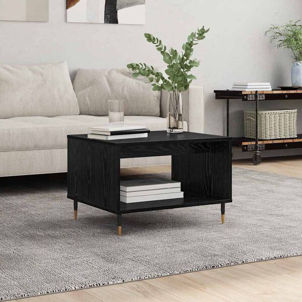 vidaXL Coffee Table Black oak 60 x 50 x 40 cm Engineered wood