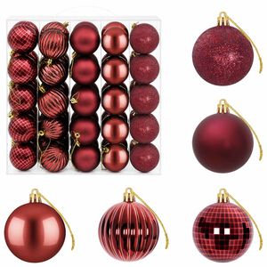 vidaXL Christmas Ball Set 75 pcs Wine Red 6 cm Polystyrene