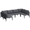 vidaXL Garden Sofa Set 6 pcs Black Steel